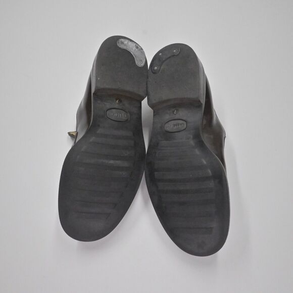 Vtg GUCCI Horsebit Loafers Womens Sz 7 Brown Leather Gold Round Toe Slip On 90s - Picture 10 of 12